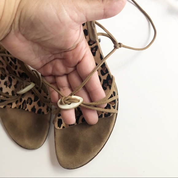 Dolce & Gabbana Brown Suede Leather Tie Up Sandals - Picture 2 of 8